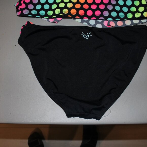 Multi Color 2 Pcs Justice Tankini Swimsuit size 14 - Picture 7 of 11